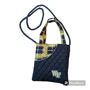 Small cotton quilted Wake Forest collegiate bag